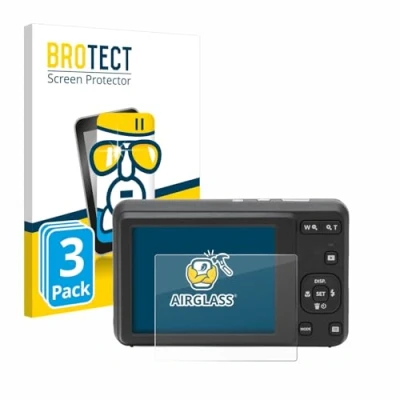 Abbildung von BROTECT Schutzglas für Kodak Pixpro FZ55 (3 Stück) Schutzfolie Panzer Folie Glas [Extrem Kratzfest 9H, Anti Fingerprint, Ultra Transparent]