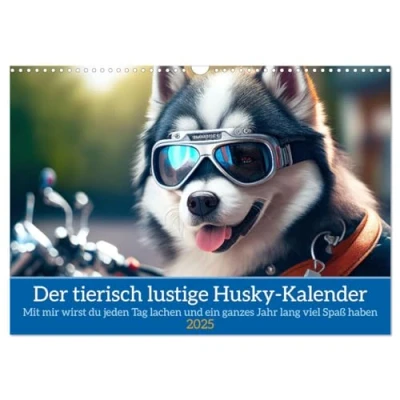 Abbildung von Der tierisch lustige Husky Kalender (Wandkalender 2025 DIN A3 quer), CALVENDO Monatskalender