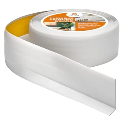 Abbildung von Quest Weichsockelleiste Selbstklebend 50 mm x 20 Sockelleiste PVC, Flexible Abschlussleiste, Knickleiste für Küche, Badezimmer, Wand, Boden Dekorativ, UV Beständig 25 Meter, Aschgrau