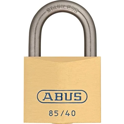 Abbildung von ABUS Vorhängeschloss Messing 85IB/40 wetterfest für See und Hafengebiete Schlosskörper rostfreier Edelstahlbügel Sicherheitslevel 6