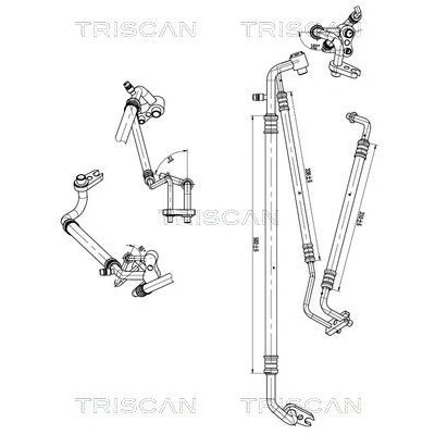 Abbildung von TRISCAN 9010 24003 Hochdruck /Niederdruckleitung, Klimaanlage OPEL: Corsa E Schrägheck (X15) 1.2, 1.4, 1.4 LPG 2014
