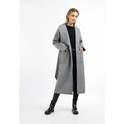 Abbildung von DREIMASTER Vintage Damen Übergangsmantel aus Wollmischung XL / Grau Melange 75% Polyester 15% Wolle 8% Polyacryl 2% Viskose