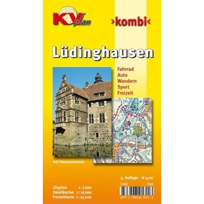 Abbildung von Lüdinghausen: Stadtplan 1:7.500 und 1:12.500 mit Freizeitkarte 1:25.000 inkl. Radrouten Wanderwegen: (1 : 25 000) ... Wanderwege (KVplan Münsterland Region)