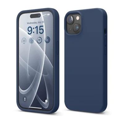 Abbildung von elago Liquid Silikon Hülle kompatibel mit iPhone 15 Premium Full Cover [4 Schichten Anti Shock Struktur], Weiches Mikrofaserfutter Kratzfest