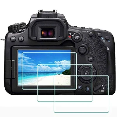 Abbildung von ULBTER Displayschutz Schutzfolie für Canon EOS 80D 90D 70D 77D Kamera Displayschutzfolie, 9H Härte LCD Gehärtetes Glas Kratzfest Anti Fingerabdruck Staub Blasenfrei,3 Stück