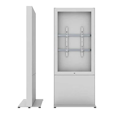 Abbildung von SMS Casing Freestand Storage Portrait G1 Standfuß für LCD Display weiß, RAL 9016 Bildschirmdiagonale: 49 Montagefläche: 400 x mm