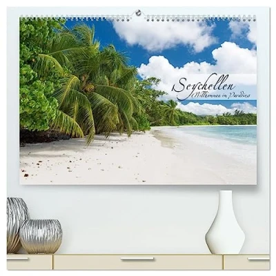Abbildung von Seychellen Willkommen im Paradies (hochwertiger Premium Wandkalender 2025 DIN A2 quer), Kunstdruck in Hochglanz