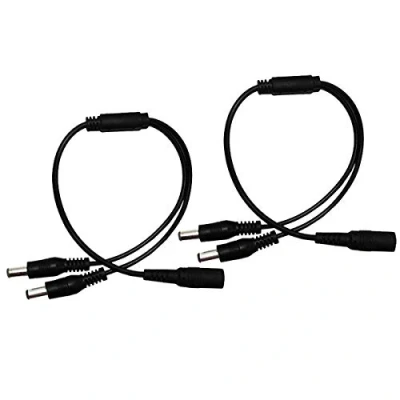 Abbildung von Security 01 1 bis 2 Wege DC Power Splitter Kabel Schwarz, Stecker 5,5mm x 2,1mm