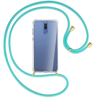 Abbildung von mtb more energy Handykette kompatibel mit Huawei Mate 10 Lite (5.9&#039;&#039;) türkis/Gold Smartphone Hülle zum Umhängen Anti Shock Full TPU Case