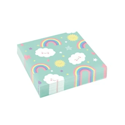 Abbildung von Servietten Rainbow &amp; Cloud 33x33cm 20 Teile