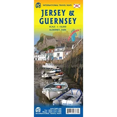 Abbildung von Touristische Karte Jersey &amp; Guernsey: doppelseitig 18T. Guernsey mit Plan Alderney, Sark, Herm