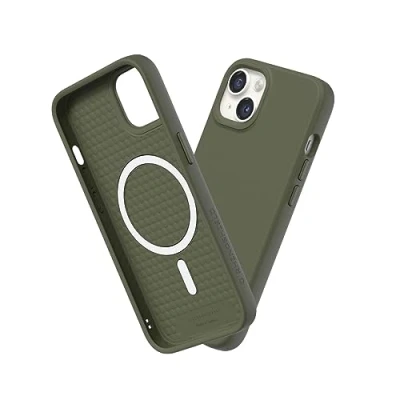 Abbildung von RhinoShield Case kompatibel mit [iPhone 13/14] SolidSuit MagSafe Stoßdämpfende &amp; schlanke Schutzhülle Premium Finish 3.5 Meter Fallschutz Algengrün