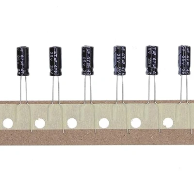 Abbildung von 100 Stück 25V 47UF Steckbarer Aluminium Elektrolytkondensator 5x11 5 * 11mm
