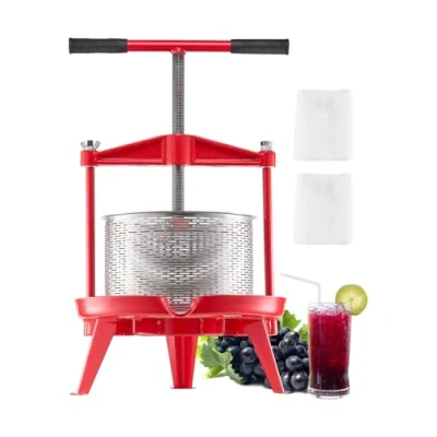 Abbildung von VEVOR Obstweinpresse Manuelle Presse Weinherstellung 9L Edelstahl Obstmühle