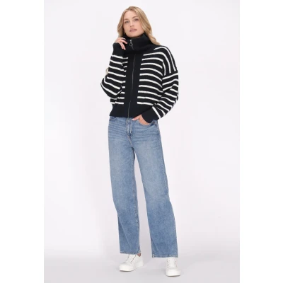 Abbildung von Strickjacke SCHMUDDELWEDDA XS/S / Marineblau Off White 50% Acrylic 32% Polyesteramide 18% Polyester