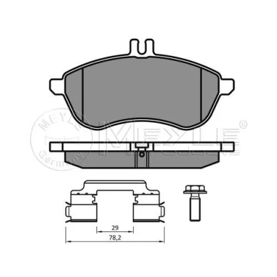 Abbildung von MEYLE 025 243 0620/K2 Bremsbelagsatz MERCEDES BENZ: E Klasse T modell, C Limousine, modell