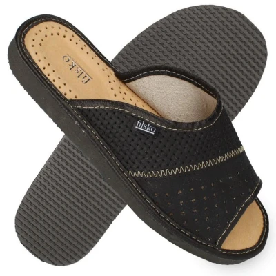 Abbildung von Filsko Veere Offen Sommer Pantolette flach, Herren, Größe: 43, Schwarz Schuhe