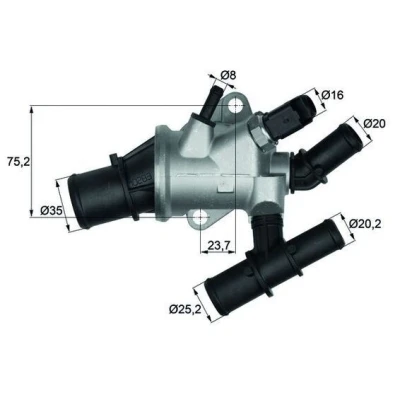 Abbildung von MAHLE ORIGINAL TI 162 88 Kühlwasserthermostat 88,0 ALFA ROMEO: 156 Sportwagon, Limousine, 166, FIAT: Stilo Schrägheck, Multi Wagon, Multipla
