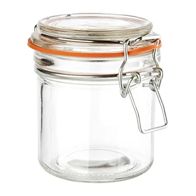 Abbildung von Vogue Glas Einmachgläser mit Clipdeckel, 285 ml (6 Stück), klares Glas, luftdicht, Marmeladengläser, Einmachgläser, Lebensmittelaufbewahrung, austauschbare Gummidichtungen, spülmaschinenfest, GH329
