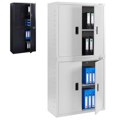 Abbildung von Arebos Aktenschrank Büroschrank Lagerschrank Materialschrank Stahlschrank 2 Höhenverstellbare Einlegeböden 180 x 90 40 cm Grau