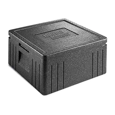 Abbildung von Termo skumkasse EPP pizza m/låg sort yder 410x410x237mm 21,5l
