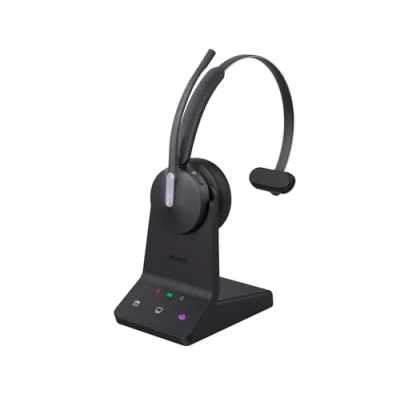 Abbildung von Yealink WH64 Mono Teams Headset inkl. Basisstation Ideal für Microsoft Teams, Komfortables EIN Ohr Design, Rauschunterdrückung, USB Anschluss