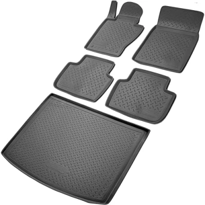 Abbildung von RECAMBO Kofferraumwanne für Bmw 5er E61 TOURING, 2004 2010, 100% passgenaue Antirutschmatte, Kofferraum Schutzmatte, Gummimatte