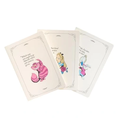 Abbildung von Grupo Erik Disney Alice im Wunderland 3er Pack Notizbücher A5 Notizbuch klein 1 Liniert Dotted Blanko Notizblock