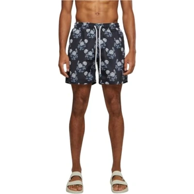 Abbildung von Urban Classics Pattern Badeshorts, Herren, Größe: Medium, Black/rose
