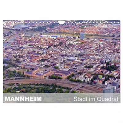 Abbildung von Mannheim Stadt im Quadrat (Wandkalender 2025 DIN A4 quer), CALVENDO Monatskalender