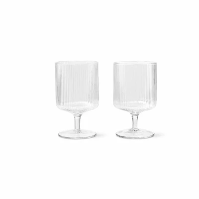 Abbildung von ferm LIVING Weinglas Ripple, klar, 270 ml, Glas, 2er Set