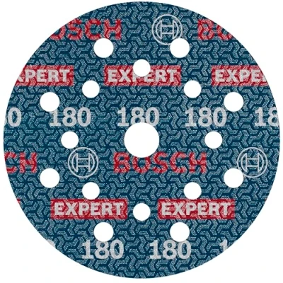 Abbildung von Bosch 50x EXPERT O780 Folienschleifscheibe, 125 mm (für Hartholz, Farbe auf Holz, Ø mm, Körnung 180, Professional Zubehör Exzenterschleifer)