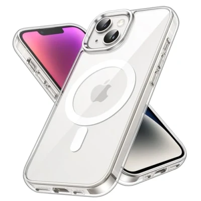 Abbildung von JETech Magnetisch Hülle für iPhone 14 6,1 Zoll Kompatibel mit MagSafe Kabellosem Laden, Stoßfest Handyhülle, Schutzhülle Kratzfeste Transparente Rückseite (Durchsichtig)
