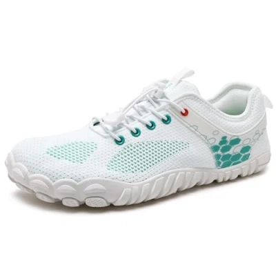 Abbildung von IceUnicorn Barfuss Schuhe Damen Walkingschuhe Barfußschuhe Herren Anfänger Bequeme Atmungsaktiv Gesunde (D Weiß, 46EU)