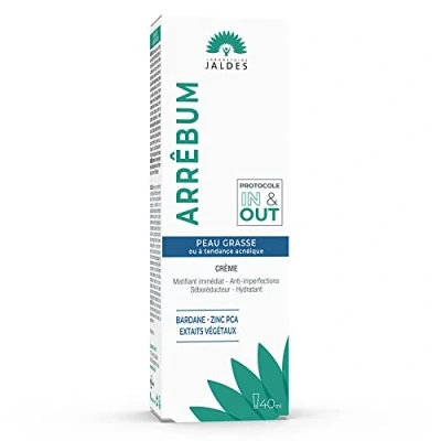 Abbildung von ARRÊBUM CREME Tube 40ml Fettige und/oder zu Akne neigende Haut, unreine vergrößerte Poren Reduziert die Talgsekretion und Unreinheiten, verfeinert LABORATOIRE JALDES