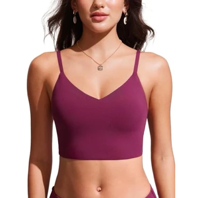 Abbildung von CRZ YOGA Damen Bikini Top Swimsuit Schnell Trocknend Padded Swim Oberteil Fuchsie 40