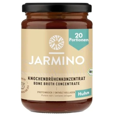 Abbildung von JARMINO Bio Knochenbrühe Konzentrat vom Freiland Huhn, aus Deutschland, 200g (20 Portionen), Reich an Kollagen