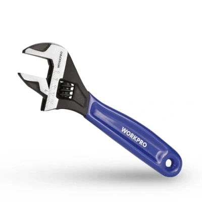 Abbildung von WORKPRO Schraubenschlüssel 150 mm Rollgabelschlüssel, Verstellbarer metrischer Einmaulschlüssel aus Cr V Stahl und weichem Bi Material Griff