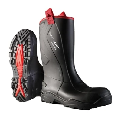 Abbildung von Dunlop Rugged Gummistiefel, Herren, Größe: 49, Schwarz Pu
