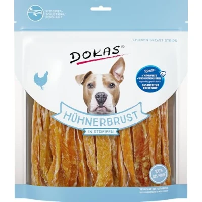 Abbildung von Dokas Dog HÜHNERBRUST in Streifen 5 x 500 g Ergänzungsfuttermittel Für Hunde Getrocknete Hühnerbrust aller Größen und Rassen geeignet