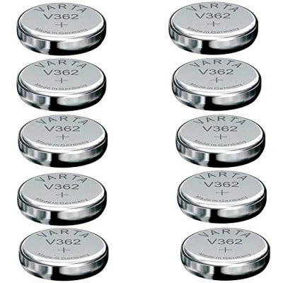 Abbildung von cellePhone Uhrenbatterie Knopfzelle Varta V362 / SR58 SR721SW Type 362 21 mAh 10er Set