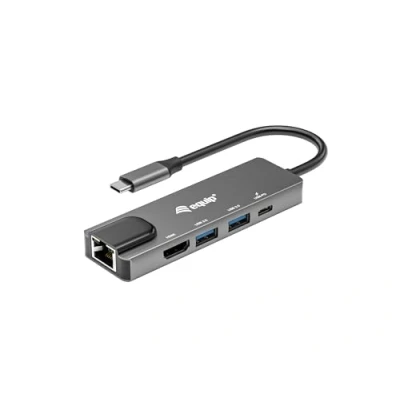 Abbildung von Equip 133489 USB C 5 in 1 Multifunktionsadapter, HDMI, Gigabit LAN, 3.2 GEN1, 100 W PD