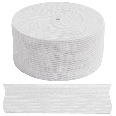 Abbildung von AERZETIX C67540 Flaches geflochtenes Gummiband 5 Meter Breite 35 mm Polyester + Latex Farbe weiß
