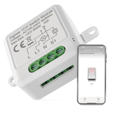 Abbildung von EMOS GoSmart Smart Home Lichtschalter Modul mit App ZigBee für Einzelschalter Unterputz Relais Schalter zur Fernsteuerung, Sprachsteuerung Google und Alexa kompatibel