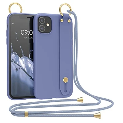 Abbildung von kwmobile Hülle kompatibel mit Apple iPhone 11 Handyhülle Schlaufe Ring Handy Cover Case in Lavendelgrau
