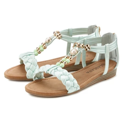 Abbildung von Lascana Riemensandalette, Damen, Größe: 39, Hellgrün Schuhe