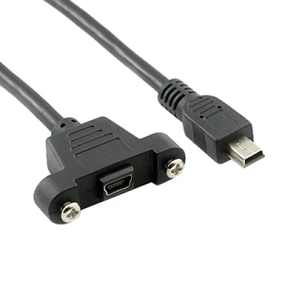 Abbildung von JSER USB Adapter Verlängerung, Mini USB, Montur auf Platine, 5 Pin Stecker, männlich weiblich, mit Schrauben, 50 cm