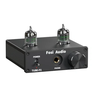 Abbildung von Fosi Audio P2 Röhren Kopfhörerverstärker Vakuumschlauch Vorverstärker Mini Hi Fi Stereo mit niedrigem Erdgeräuschausgang Schutz für Kopfhörer