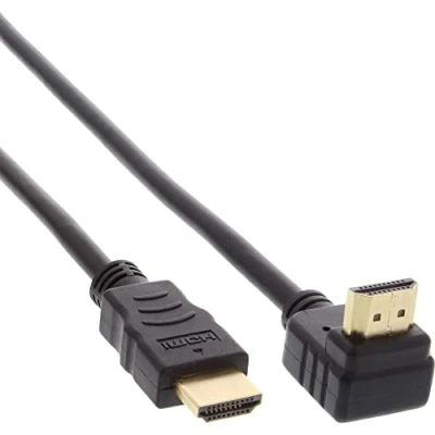 Abbildung von InLine 17033V HDMI Kabel, gewinkelt, High Speed mit Ethernet, Stecker / Stecker, verg. Kontakte, schwarz, 0,3m