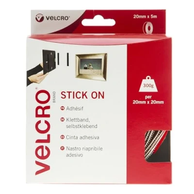Abbildung von Velcro VEL EC60216, Weiß, 20 mm, 5 m, 1 Stück(e), Box